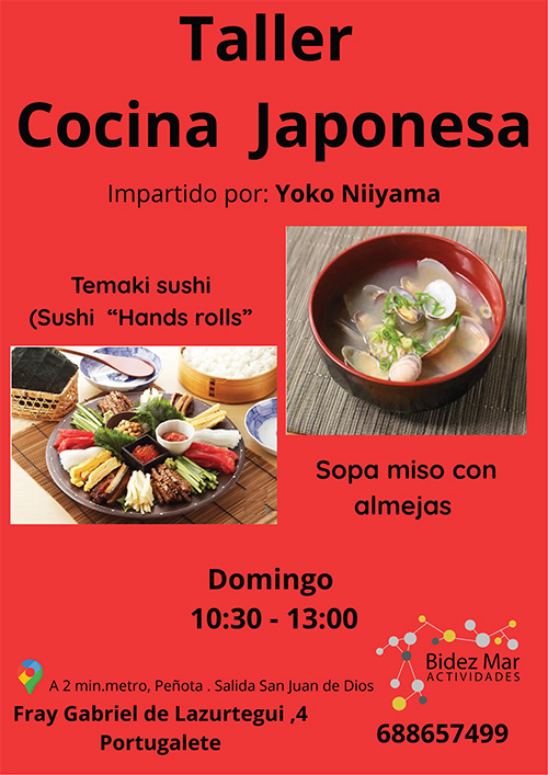 Taller Cocina Japonesa BidezMar Actividades